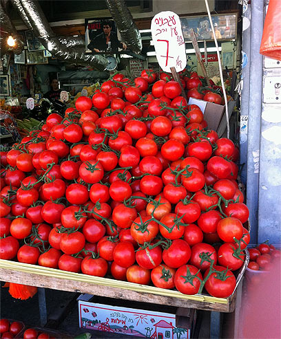 יש ילדים, לא מוותרים. עגבניות בשוק הכרמל (צילום: שירי הדר) (צילום: שירי הדר)