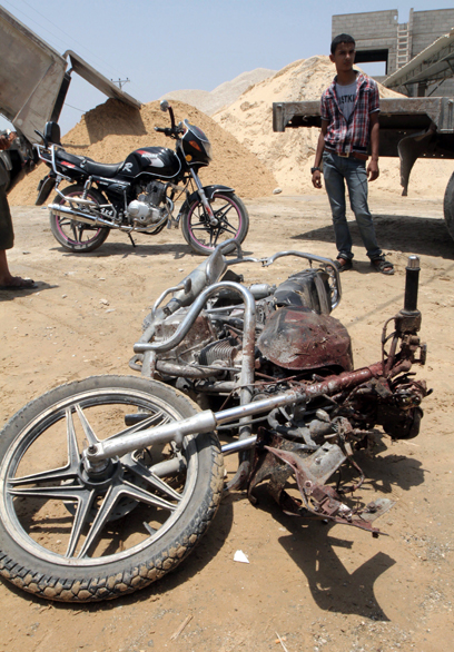 Motorcycle after IAF hit in Gaza (Photo: AFP)