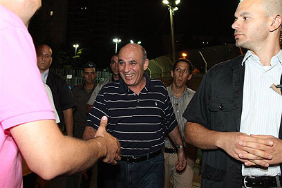 שאול מופז, הערב בהפגנה (צילום: עופר עמרם)