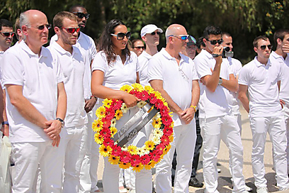 המשלחת הישראלית במהלך הטקס (צילום: טל שחר) (צילום: טל שחר)