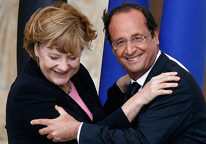 נשיא צרפת הולנד וקנצלרית גרמניה מרקל (צילום: רויטרס) (צילום: רויטרס)