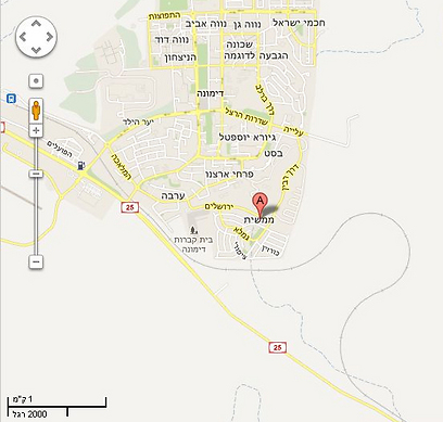 מפת שכונת ממשית בדימונה (צילום: Google Maps) (צילום: Google Maps)