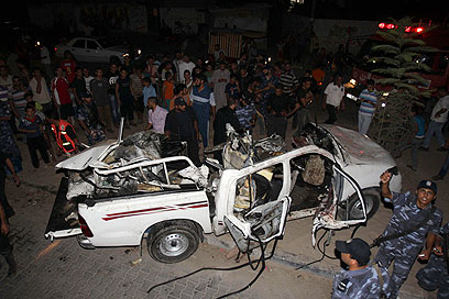 הג'יפ שנפגע ברפיח (צילום: רויטרס)