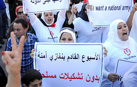 Libyans protesting militarism (Photo: EPA)