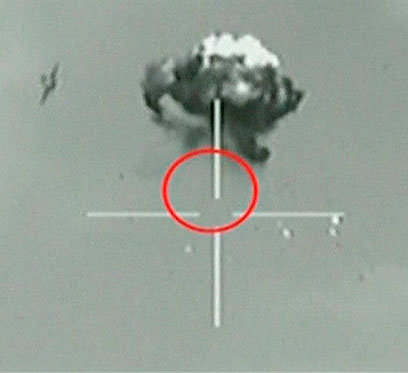 Drone sent by Hezbollah being shot down by IAF jets, April 2013 (Photo: Reuters)