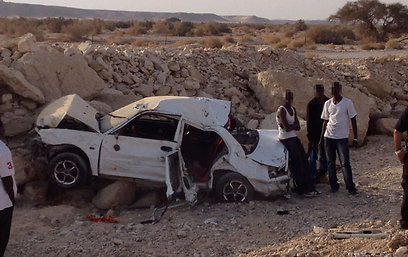 התאונה בכביש הערבה (צילום: p2claw) (צילום: p2claw)