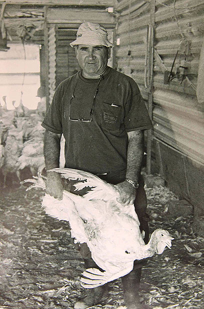 "לא בנאדם של קרבות". איציק אלגבי, מגדל עופות במקצועו (צילום רפרודוקציה: עידו ארז) (צילום רפרודוקציה: עידו ארז)