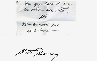 Romney's handwriting