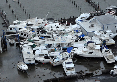 נזקי הסופה בלונג ביץ' בניו יורק (צילום: AP) (צילום: AP)