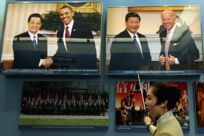 המנהיגים עם מנהיגי ארה"ב, בתערוכה בבייג'ינג (צילום: gettyimages) (צילום: gettyimages)
