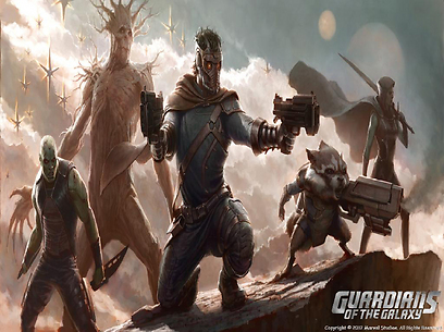 "Guardians of The Galaxy". איורי קונספט כבר יש (מתוך הקומיקס) (מתוך הקומיקס)