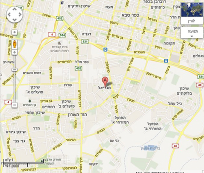 מפה של שכונת מגדיאל בהוד השרון (צילום: google maps) (צילום: google maps)