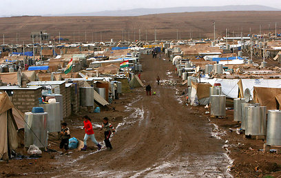 מחנה פליטים עבור עקורים סורים (צילום: AFP) (צילום: AFP)