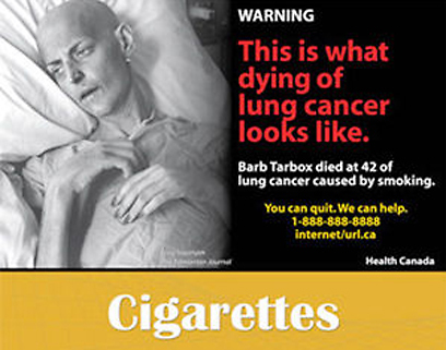 תמונות זוועה על חפיסות סיגריות בקנדה. בקרוב גם אצלנו ()