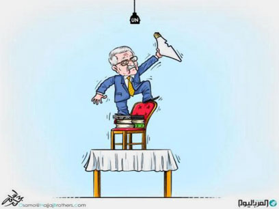 קריקטורה בתקשורת הערבית. אבו מאזן האיר את האו"ם ()
