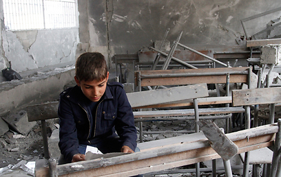 בית ספר שהופצץ בחלב (צילום: AP) (צילום: AP)
