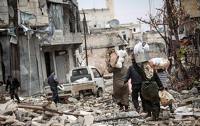 הרס בעיר הסורית חלב (צילום: AP) (צילום: AP)