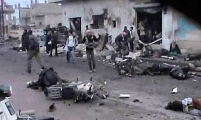 זירת התקיפה בחלפייה (צילום: רויטרס)