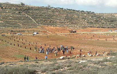מתנחלים ופלסטינים התעמתו באש קודש (צילום: סוכנות תצפית) (צילום: סוכנות תצפית)