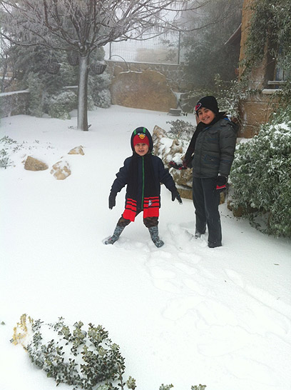 משחקים בשלג בבית ג'אן (צילום: ריאן זידאן) (צילום: ריאן זידאן)