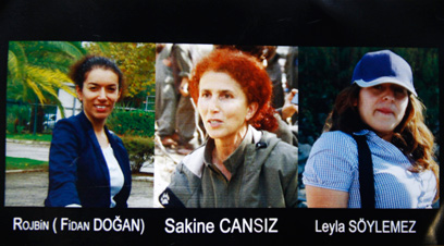 שלוש הנרצחות: פידאן דואן (משמאל), סאקין קיסיז וליילה סוילמז (צילום: AP) (צילום: AP)