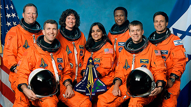 Ilan Ramon, far right, with the Columbia Space Shuttle crew (Photo: AFP PHOTO / NASA)