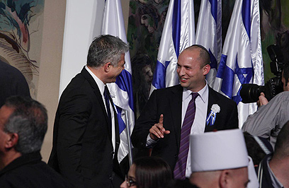 Lapid and Bennett (Photo: Gil Yohanan) (Photo: Gil Yohanan)