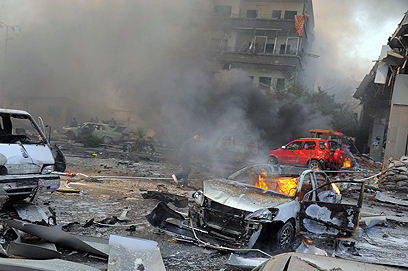 זירת הפיגוע אתמול בדמשק. לפחות 53 נהרגו (צילום: AFP) (צילום: AFP)