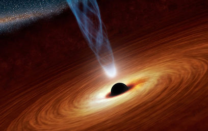 הדמיה של חור שחור סופר-מסיבי (צילום: AFP) (צילום: AFP)
