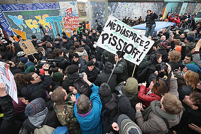 הפגנה נגד מיזם הנדל"ן בתחילת החודש (צילום: gettyimages) (צילום: gettyimages)
