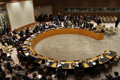 הצבעה פה אחד. אולם מועצת הביטחון ( צילום: AFP) ( צילום: AFP)
