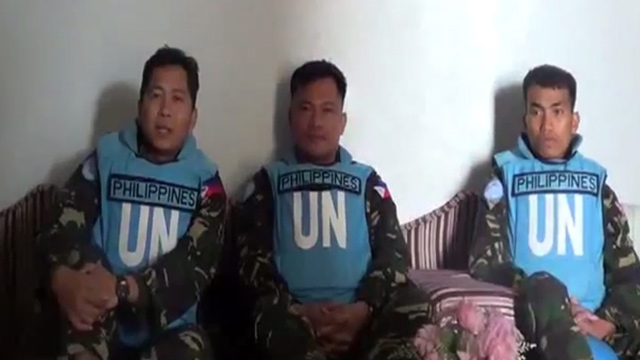 The Filipino UNDOF soldiers who were captured by rebels in Syria (Photo: AFP)