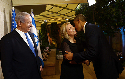 Obama meets Sara (Photo: Avi Ohayon, GPO)