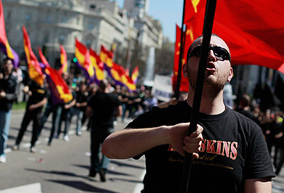 רוצים ראש מדינה נבחר. המפגינים בספרד (צילום: AP) (צילום: AP)