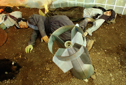 תמונה מההתקפה בחלבג'ה, מוצגת במוזיאון חלבג'ה  (צילום: Gettyimages) (צילום: Gettyimages)