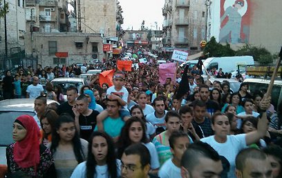 התהלוכה לזכרו של מחרוס זובידאת, היום בחיפה (צילום: אלפרד חדאד) (צילום: אלפרד חדאד)