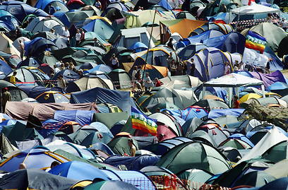 אפשר לישון פה? האוהלים בגלסטונברי (צילום: GettyImages) (צילום: GettyImages)