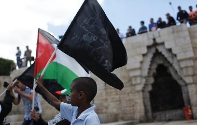 הפגנה ליום הנכבה בשער שכם, בצהריים (אוהד צויגרברג)