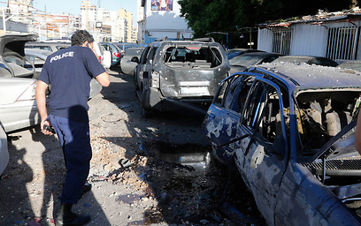 Scene of attack on Hezbollah stronghold in Lebanon (Photo: Reuters)