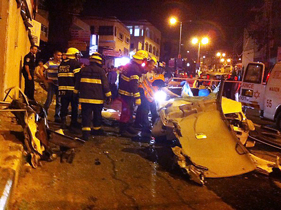 זירת התאונה (צילום: אתר אל ערב)