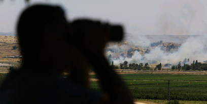 שריפה בגבול סוריה (צילום: חגי אהרון ) (צילום: חגי אהרון )