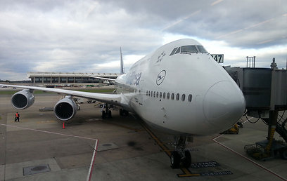 ארוך בכ-6 מטרים מאחיו ה-747-400. מטוס ה-747-800  (צילום: דני שדה) (צילום: דני שדה)