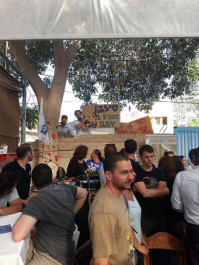 המחאה בזמן ביקורו של סילבן שלום בבאר-שבע (צילום: חנה קופרמן ) (צילום: חנה קופרמן )