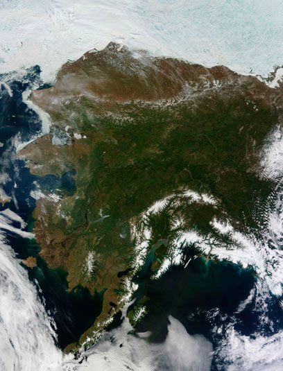 אלסקה בצילום לוויין, החודש (צילום: רויטרס) (צילום: רויטרס)