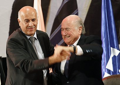 Rajoub (L) with FIFA chief Sepp Blatter (Photo: Reuters) (Photo: Reuters)