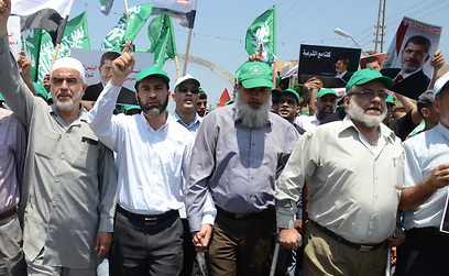 ראשי הפלג הצפוני של התנועה האיסלאמית מפגינים (צילום: מוחמד שינאווי) (צילום: מוחמד שינאווי)