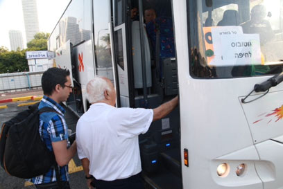 אוטובוס חלופי אחד לחיפה (צילום: מוטי קמחי) (צילום: מוטי קמחי)