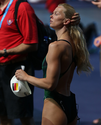 הגרמניה בריטה סטפן במשחה ל-100 מ' חופשי (צילום: אורן אהרוני) (צילום: אורן אהרוני)
