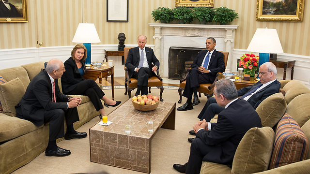 אובמה נפגש עם ראשי המשלחות במפגש השקת הסבב הנוכחי (צילום: EPA) (צילום: EPA)