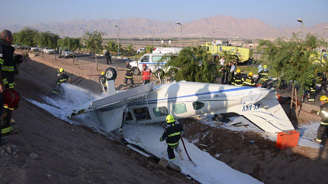המטוס לאחר ההתרסקות (צילום: יאיר שגיא) (צילום: יאיר שגיא)